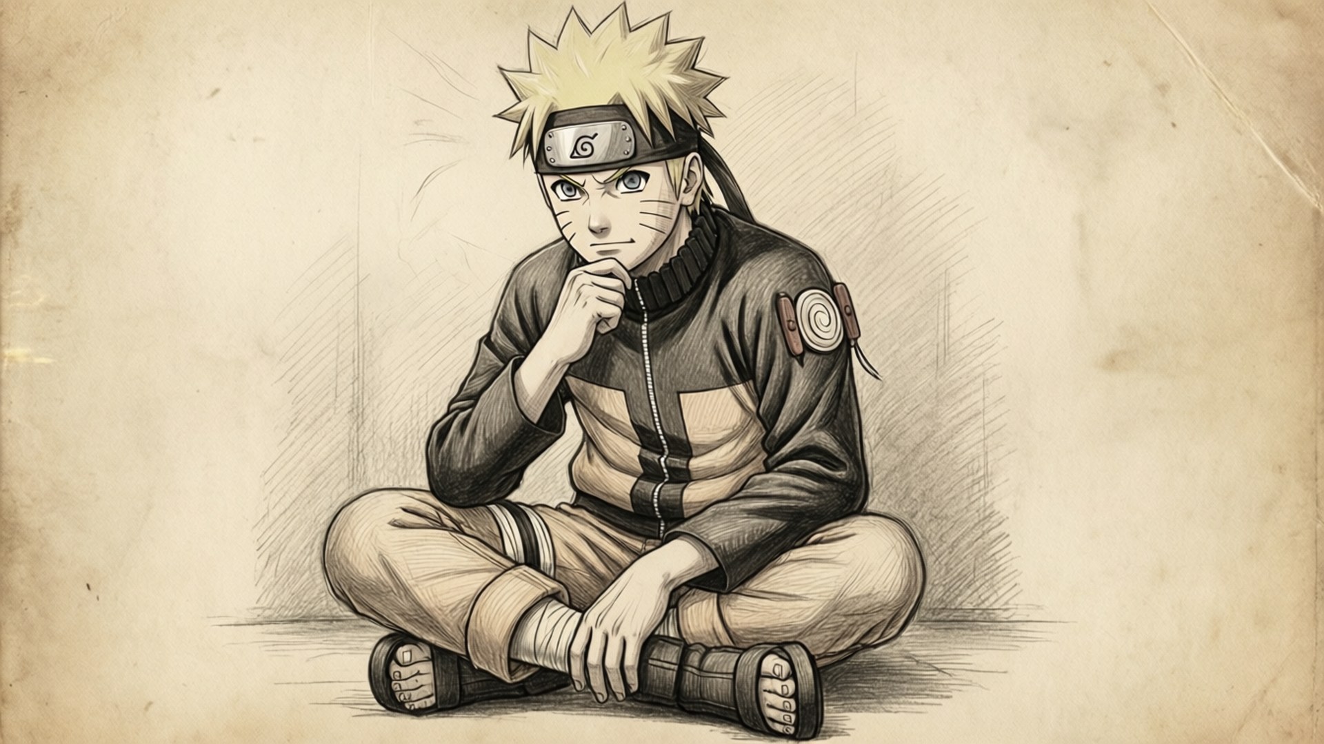 Schiță vintage Naruto Fundal
