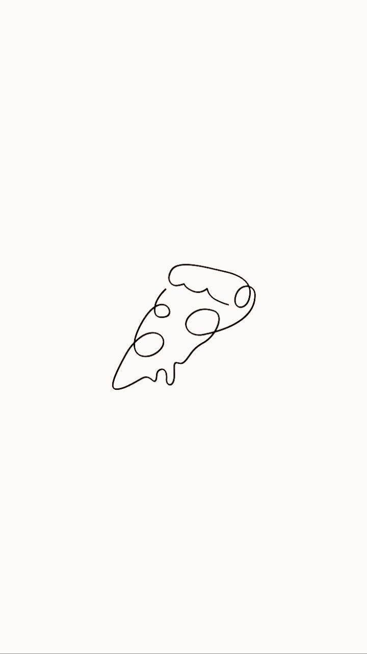 Schițe estetice de felie de pizza Fundal