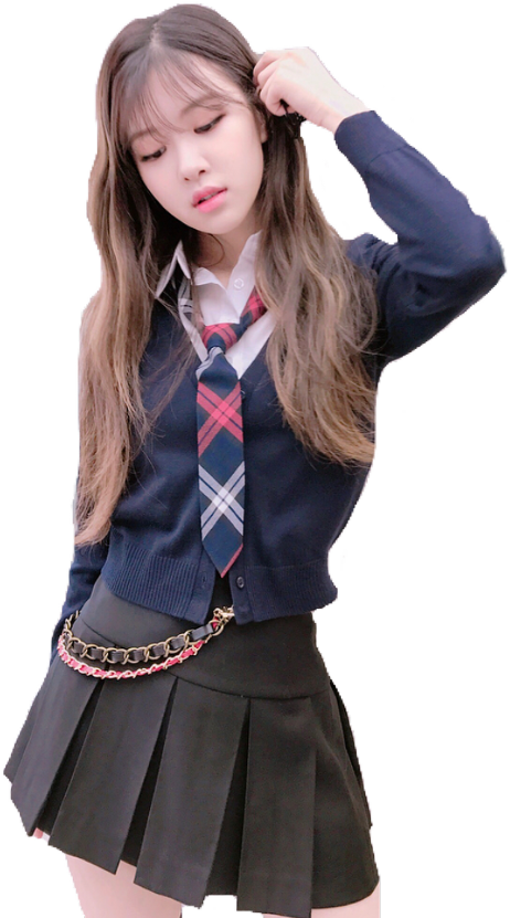 Școlăriță în ținută Kpop Fundal