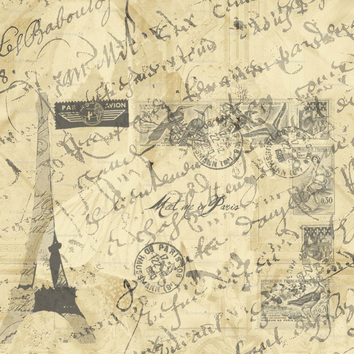 Scrisoare vintage pe hârtie bej Fundal