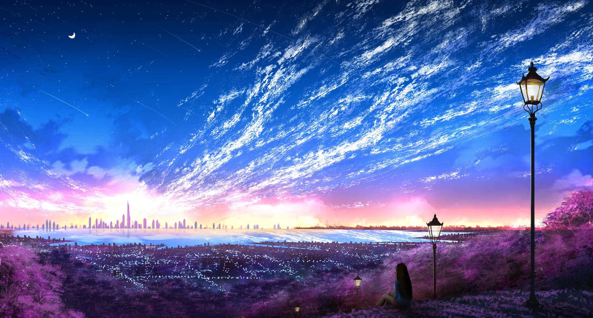 Scufundă-te în lumea fascinantă a anime-ului violet Fundal
