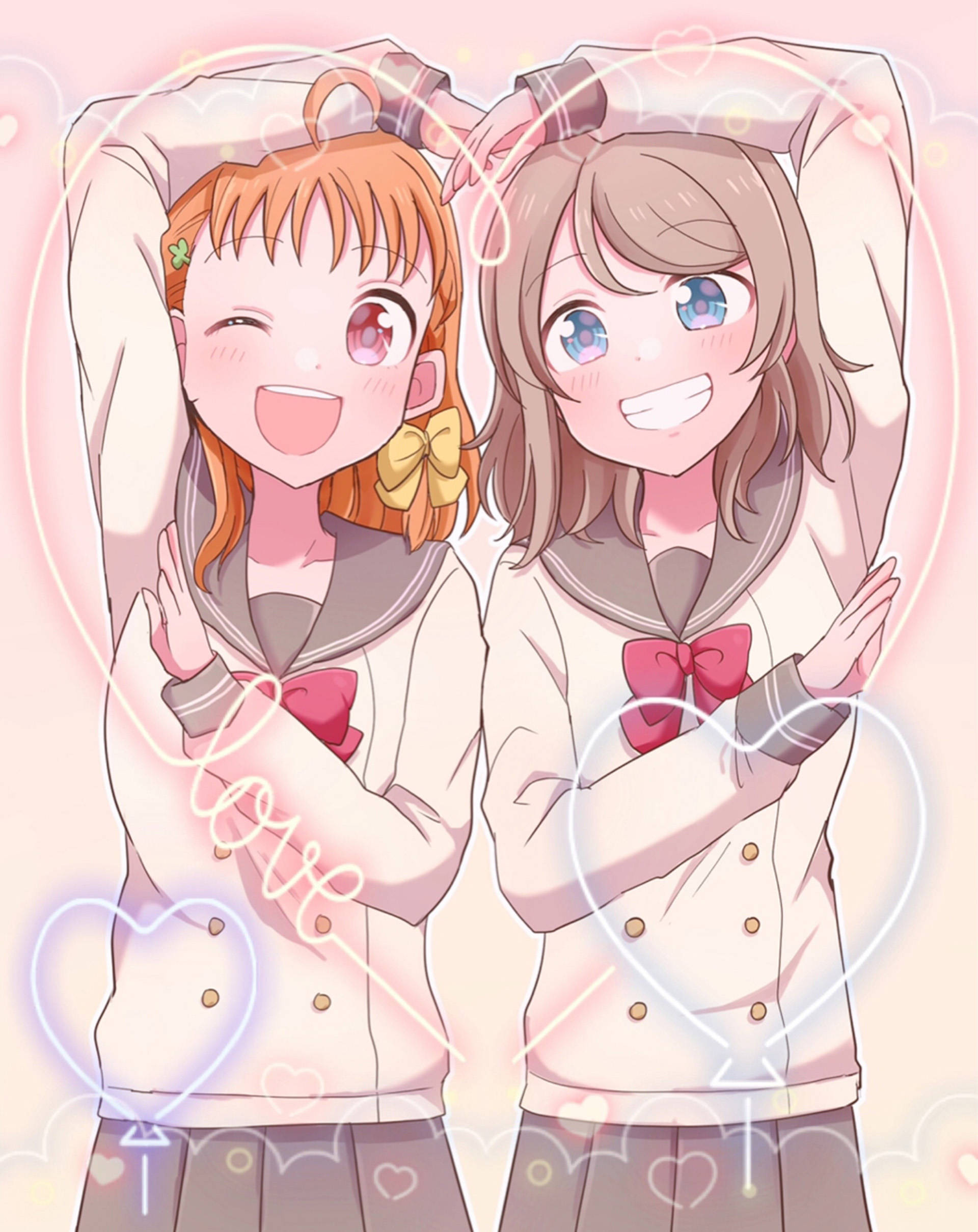 Semn de dragoste lesbian anime Fundal