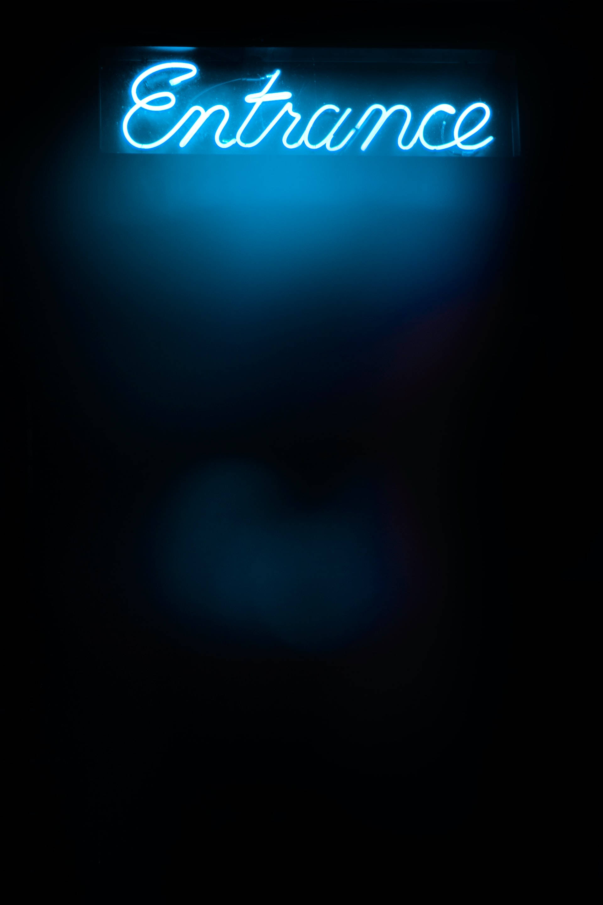 Semn De Intrare în Neon Albastru iPhone Fundal