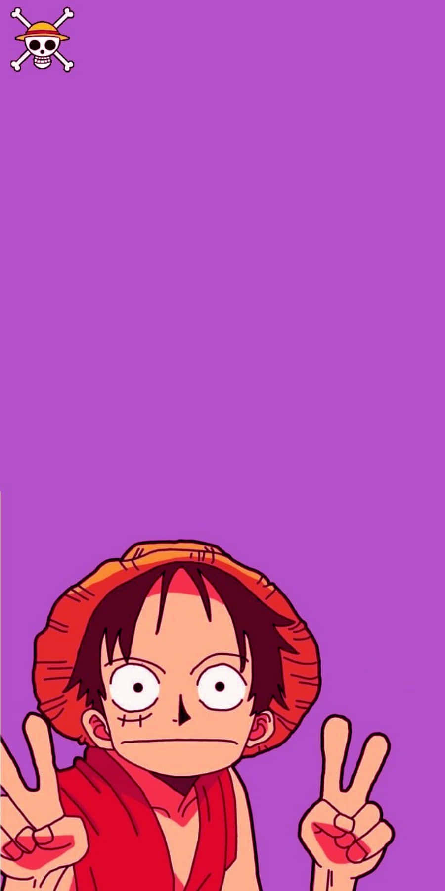 Semnul păcii de One Piece Luffy pe telefon Fundal