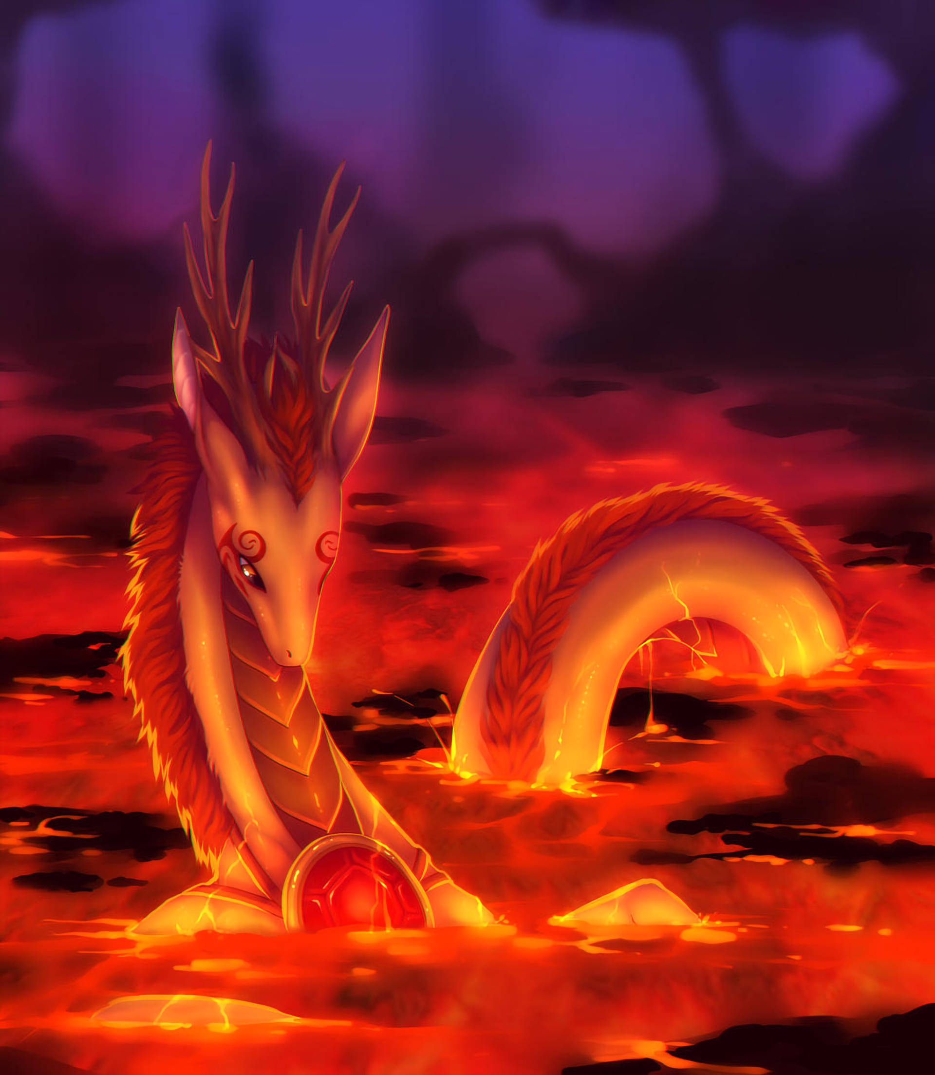 Șerpele dragon de lavă Fundal