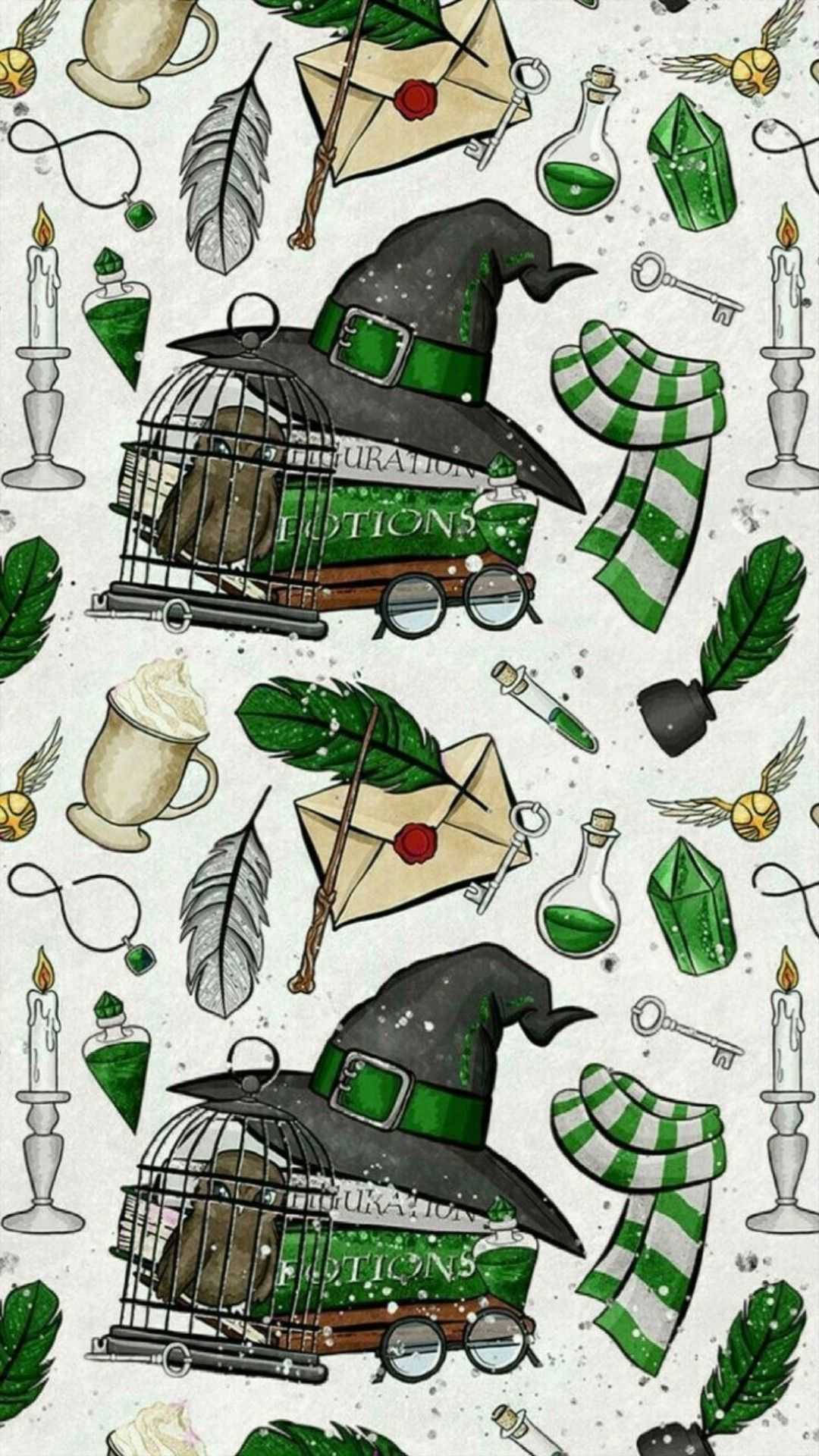 Set de autocolante Slytherin vintage pentru iPhone Fundal