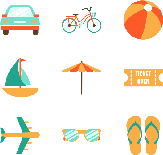 Set de Icoane pentru Vacanța de Vară Fundal