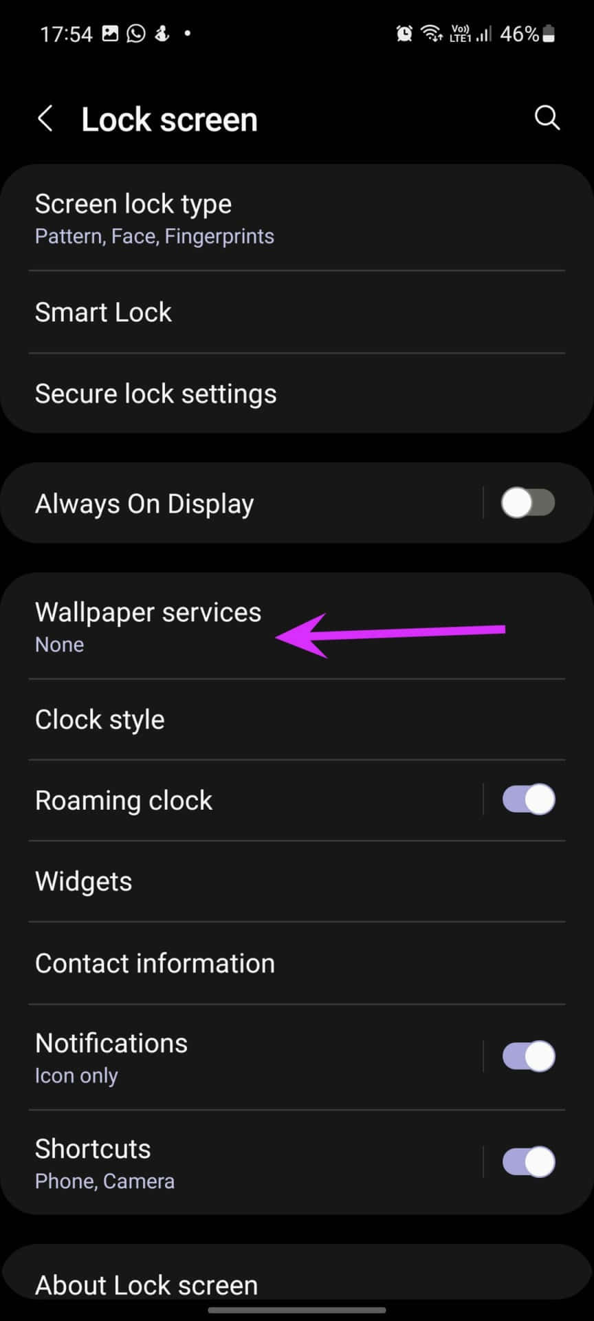 setări ecran de blocare pe samsung galaxy s10e Fundal