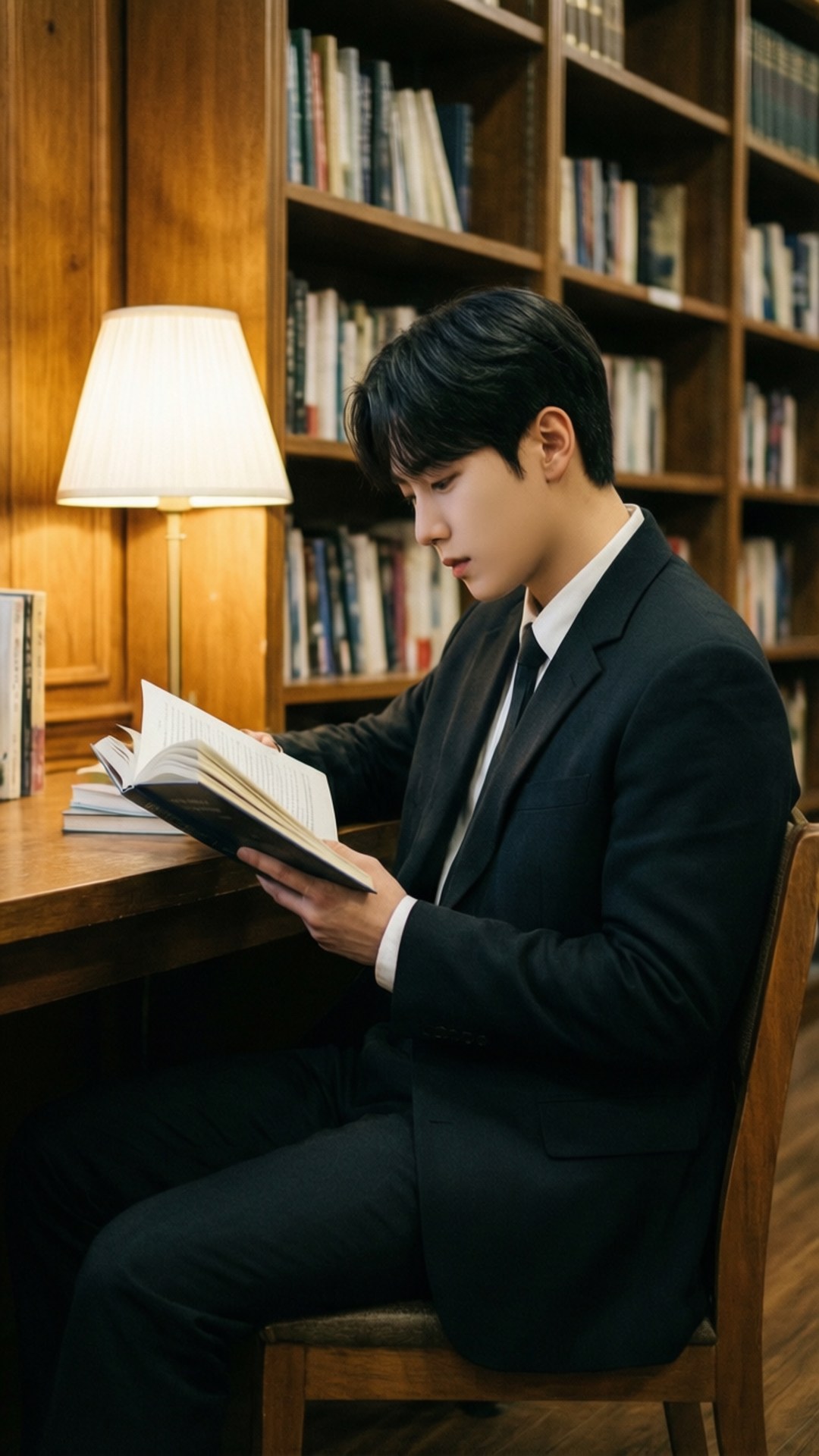 Seungmin în bibliotecă Fundal