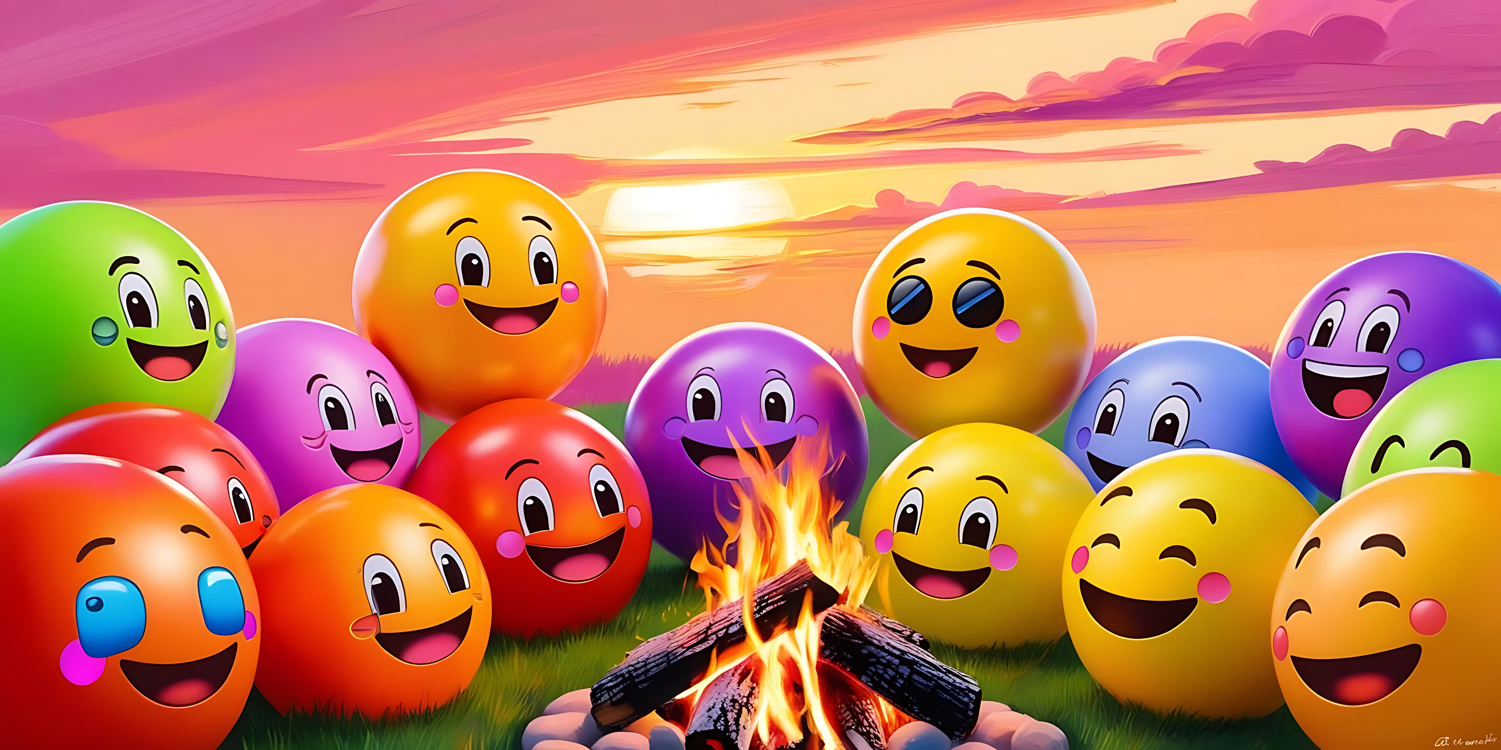 Sfere emoji colorate Fundal