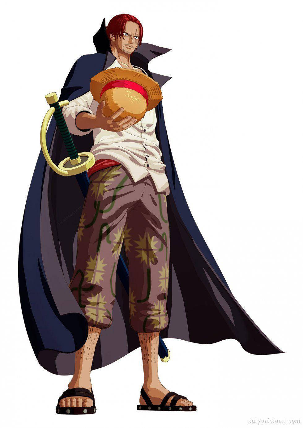 Shanks cu Pălăria de Paie Iconică One Piece Fundal