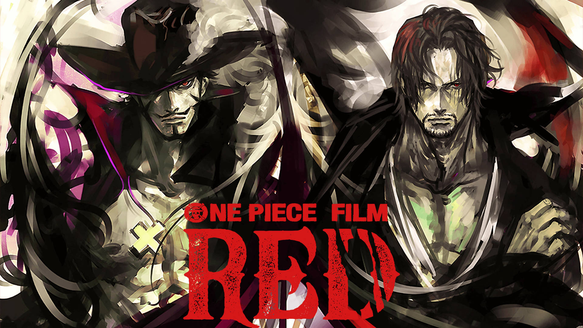 Shanks și Mihawk în One Piece Film Red Fundal