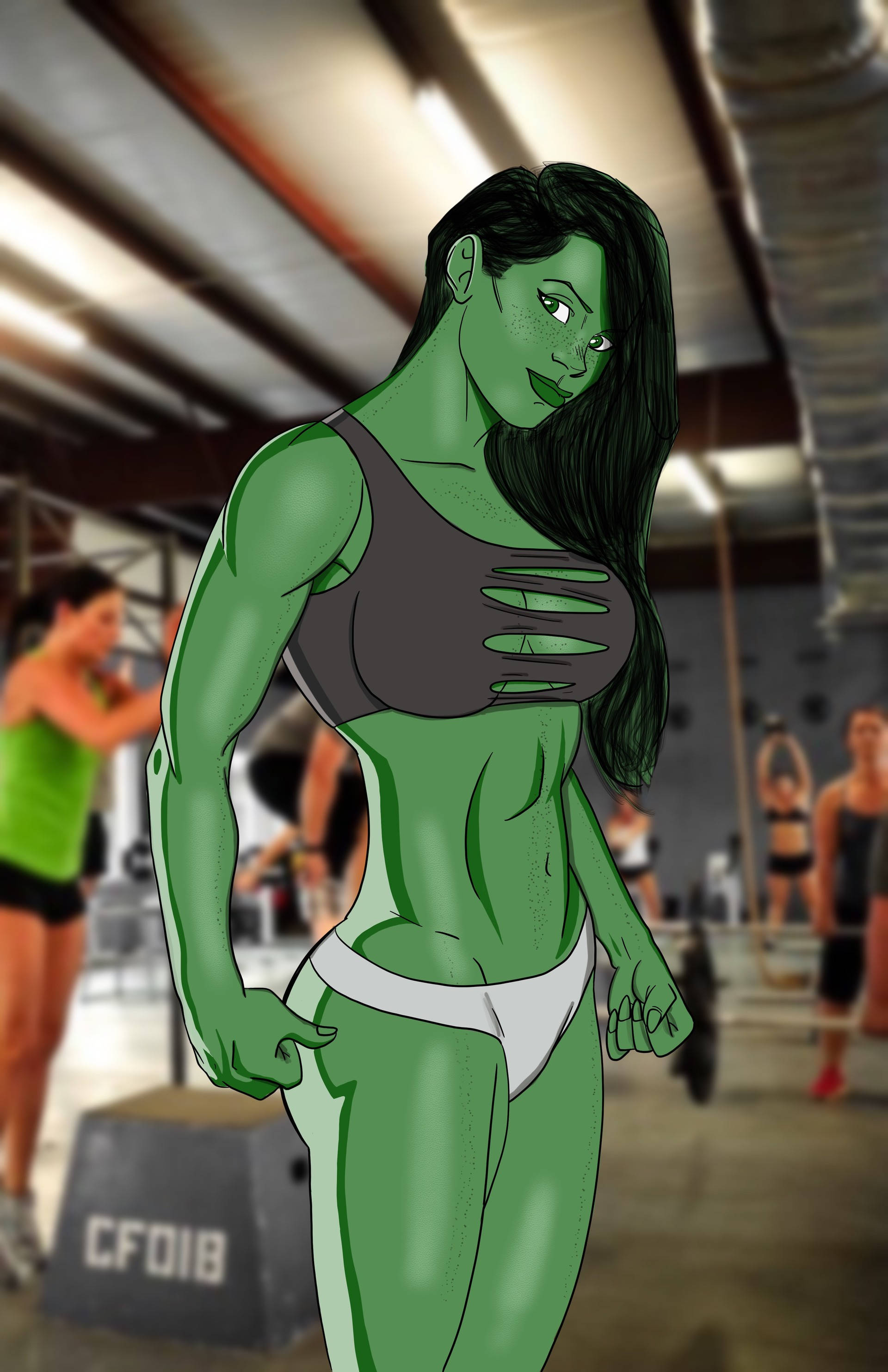 She Hulk la sală Fundal