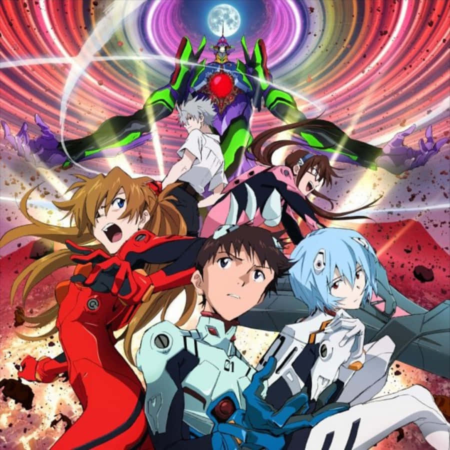 Shinji Ikari și Kaworu în anime-ul original clasic, Neon Genesis Evangelion Fundal