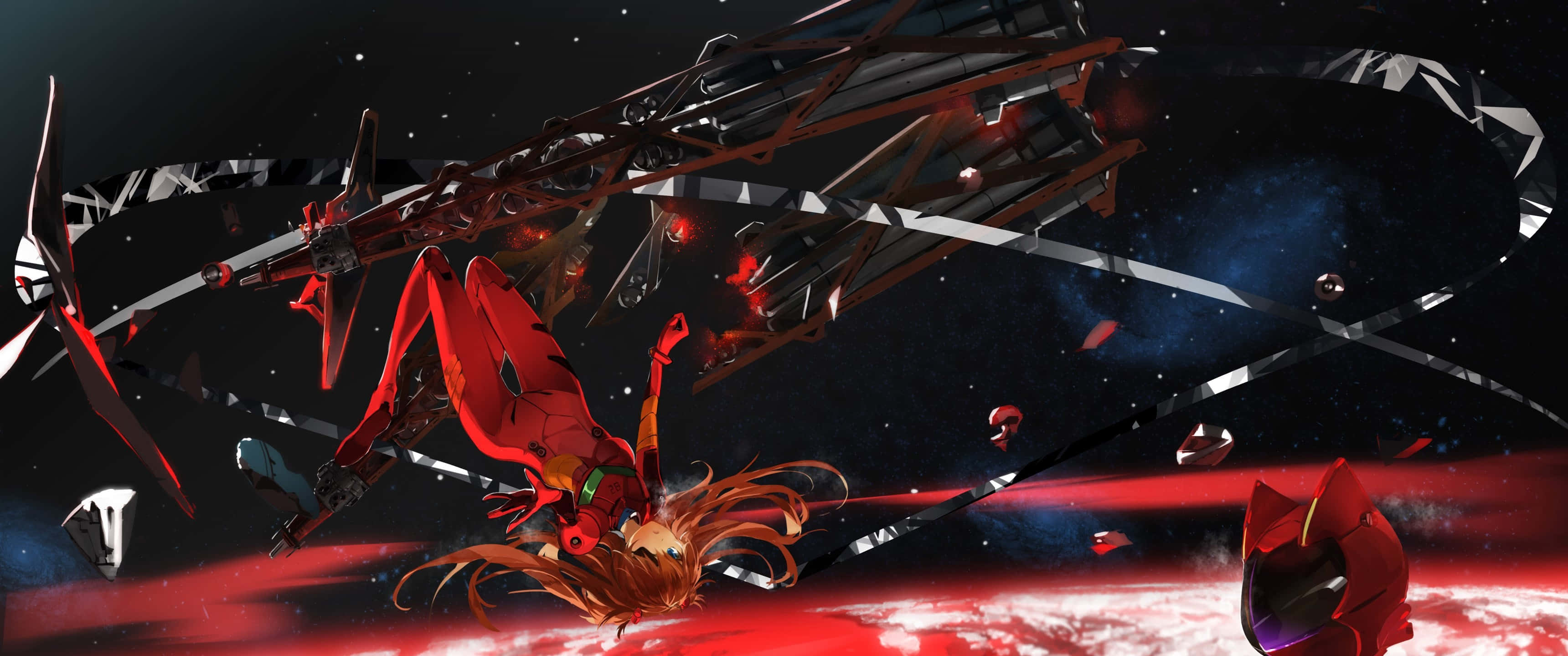 Shinji Ikari stă în fața amenințării Îngerilor în "Neon Genesis Evangelion" Fundal