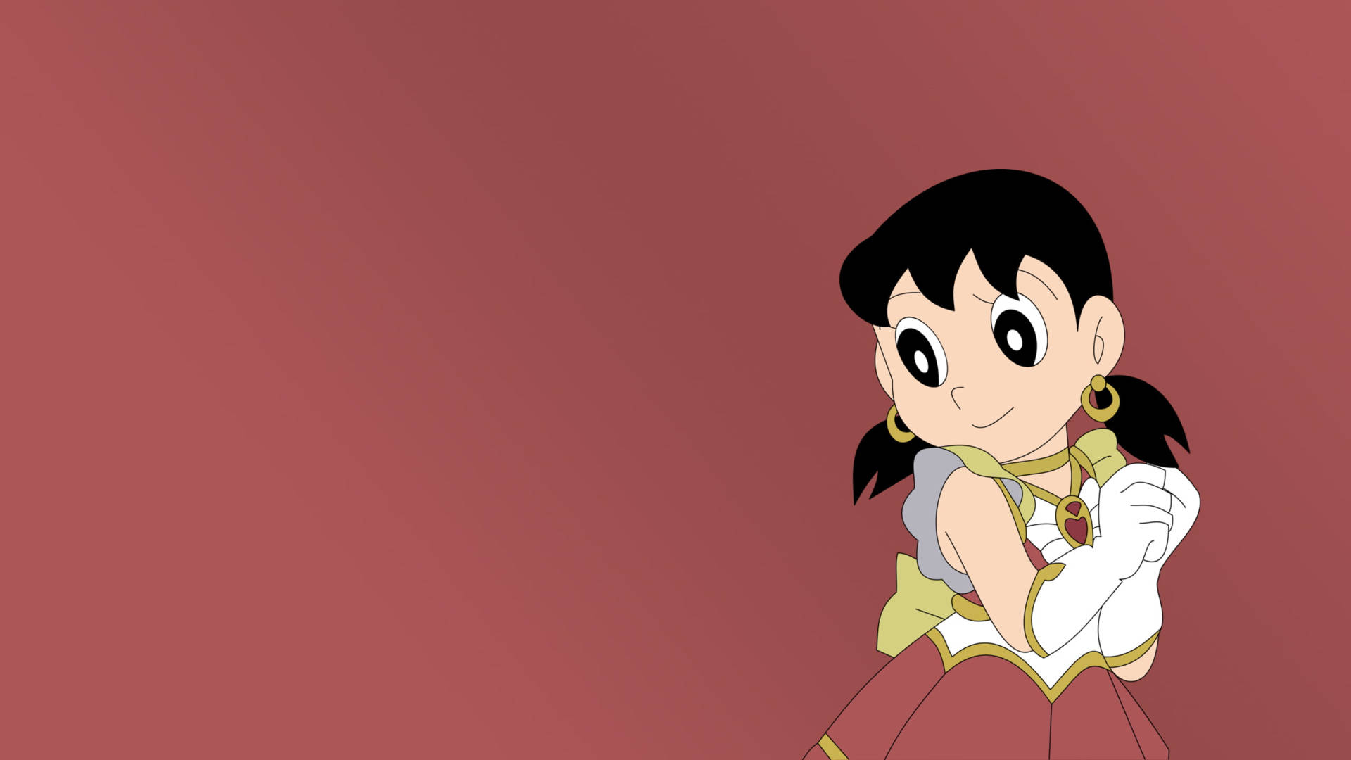 Shizuka Doraemon Costum Supererou Fundal