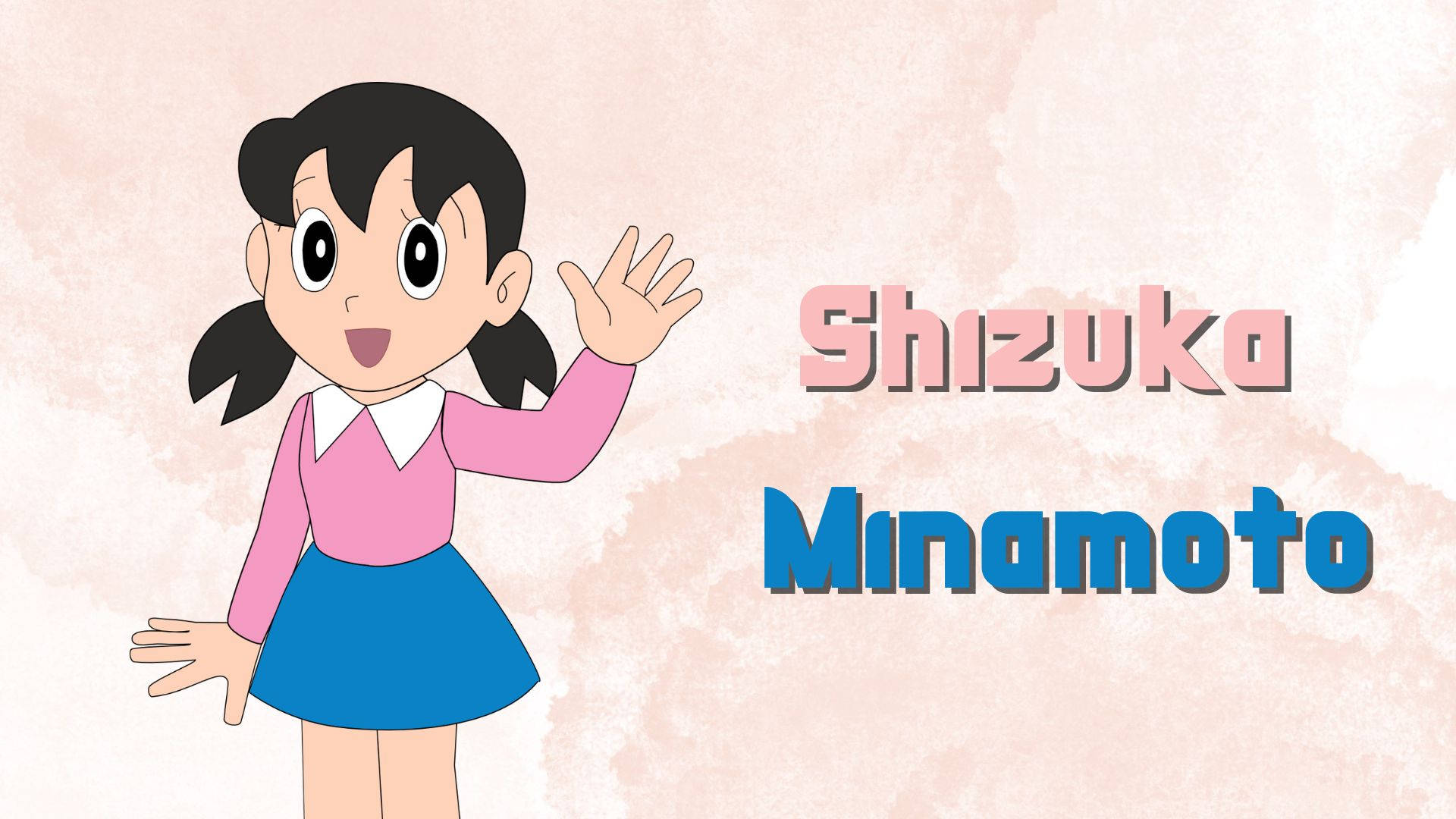 Shizuka Doraemon Roz Pastel Fundal