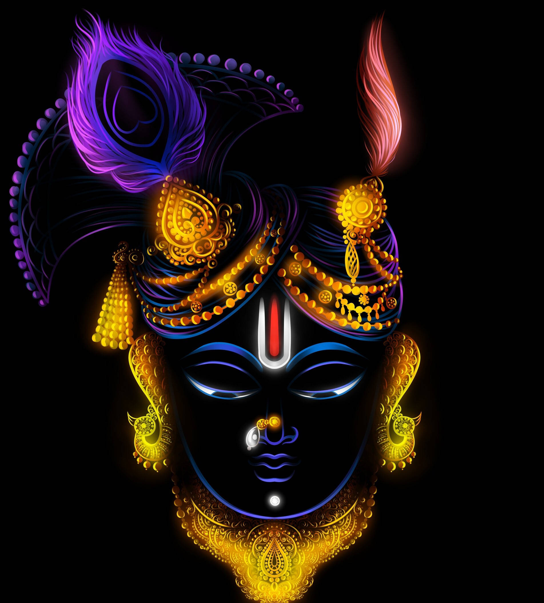 Shrinathji în Artă Neon Fundal