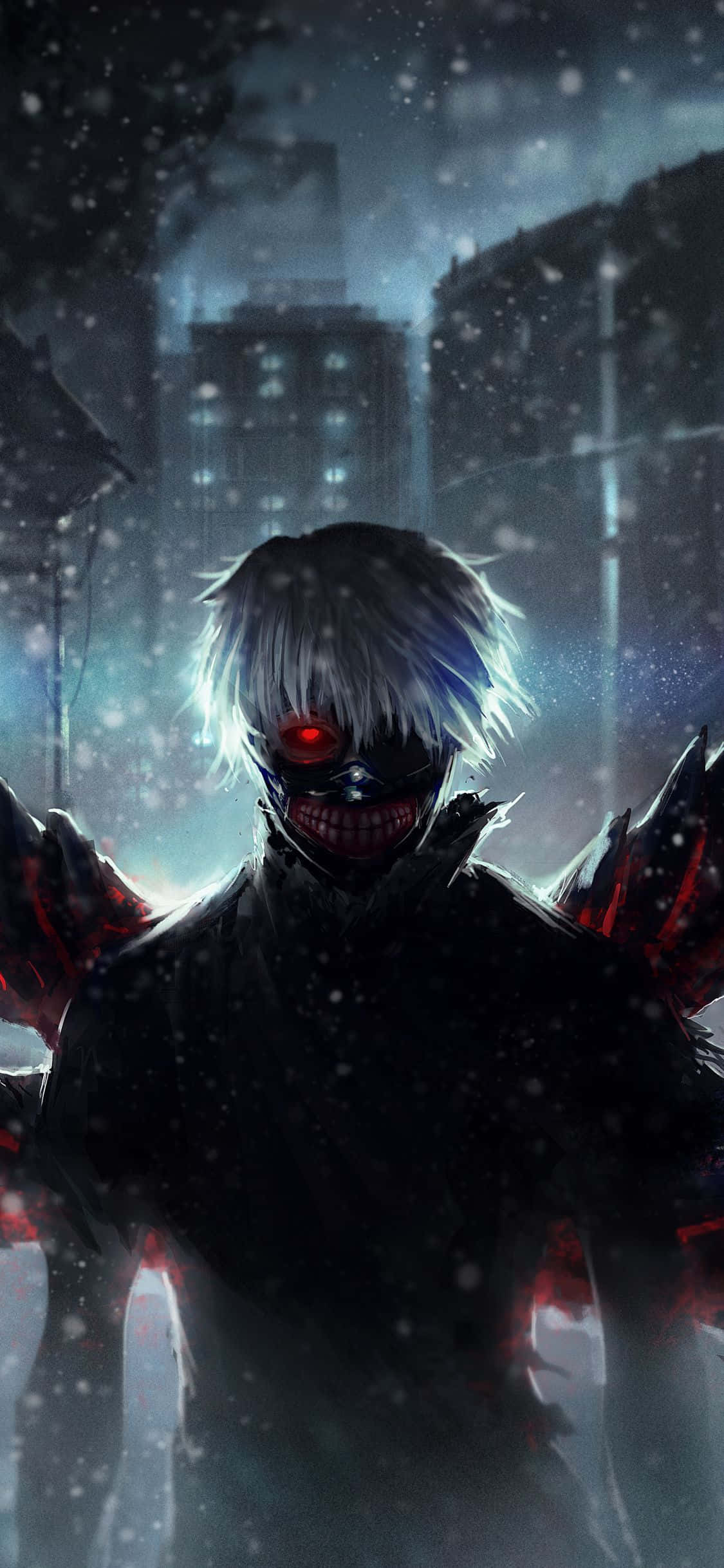 Anime Macabru Tokyo Ghoul Kaneki Ken Ochiul STrălucitor Fundal