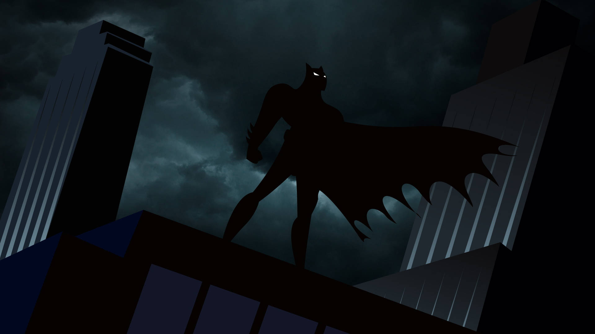 Siluetă Batman desen animat Fundal