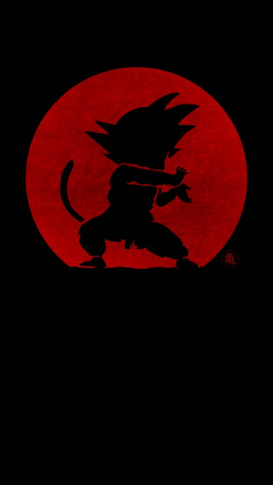 Siluetă Bebeluș Son Goku iPhone Fundal