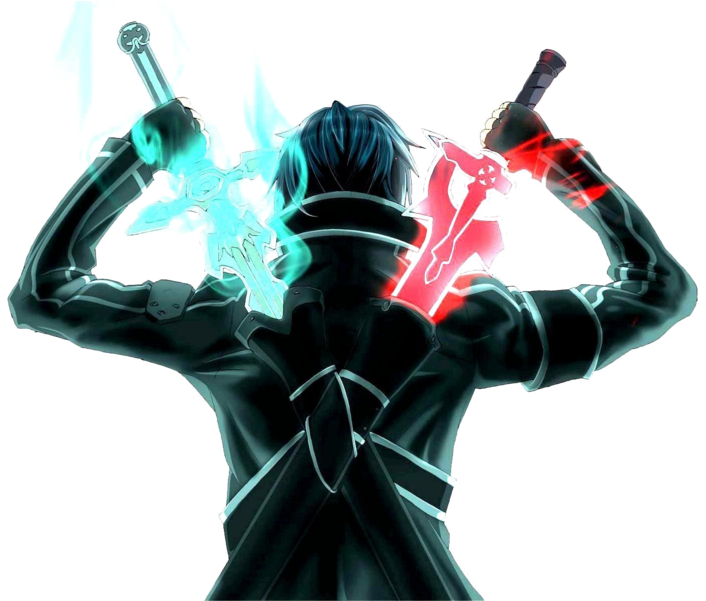 Siluetă cu două săbii din Sword Art Online Fundal