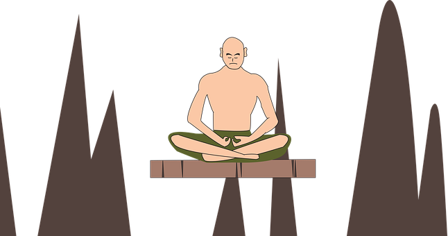 Siluetă de călugăr în meditație Fundal