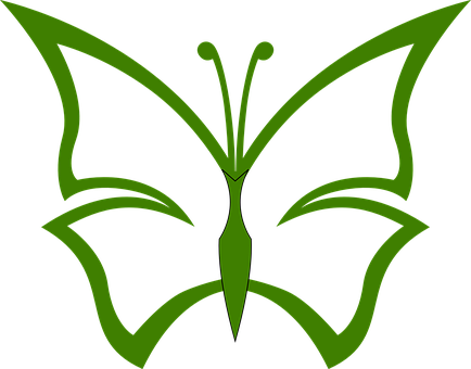 Siluetă de fluture verde Fundal