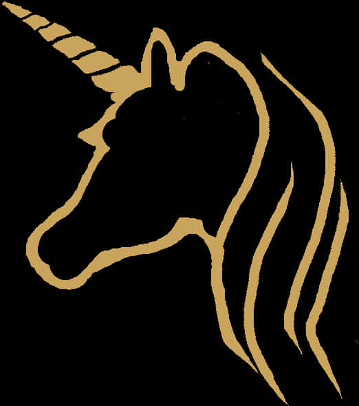 Siluetă de unicorn auriu Fundal