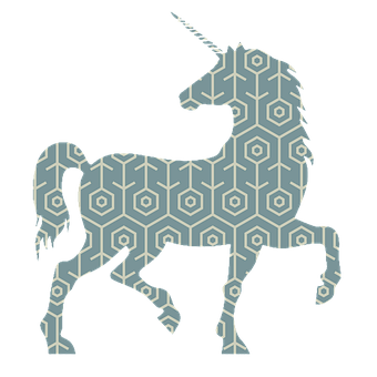 Siluetă de unicorn cu model Fundal