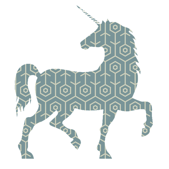 Siluetă de unicorn cu model Fundal