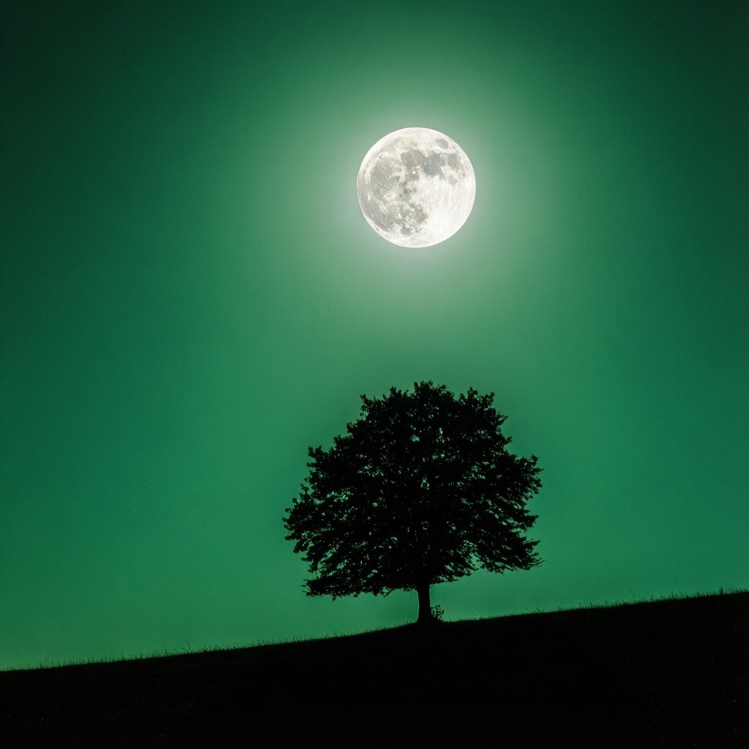 Siluetă iluminată de lună Fundal