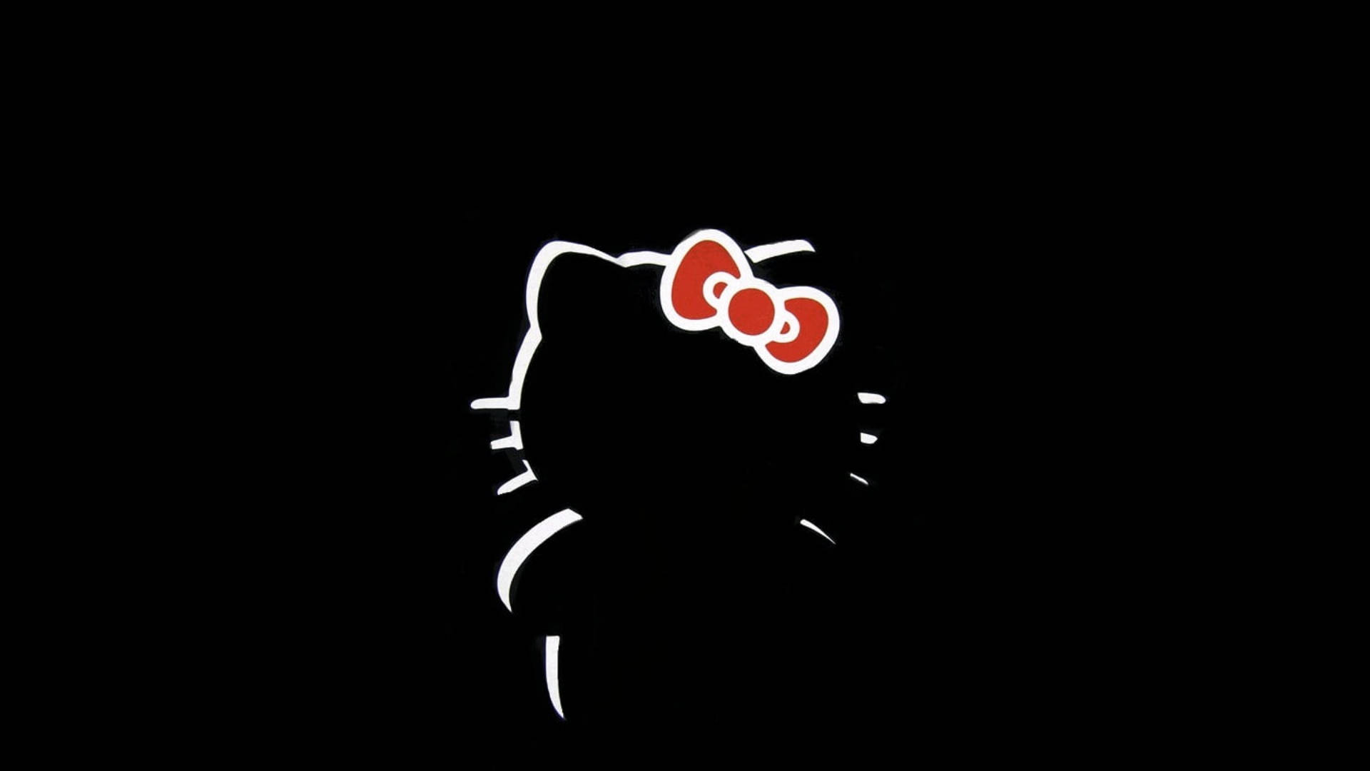 Siluetă minimalistă neagră Hello Kitty Fundal