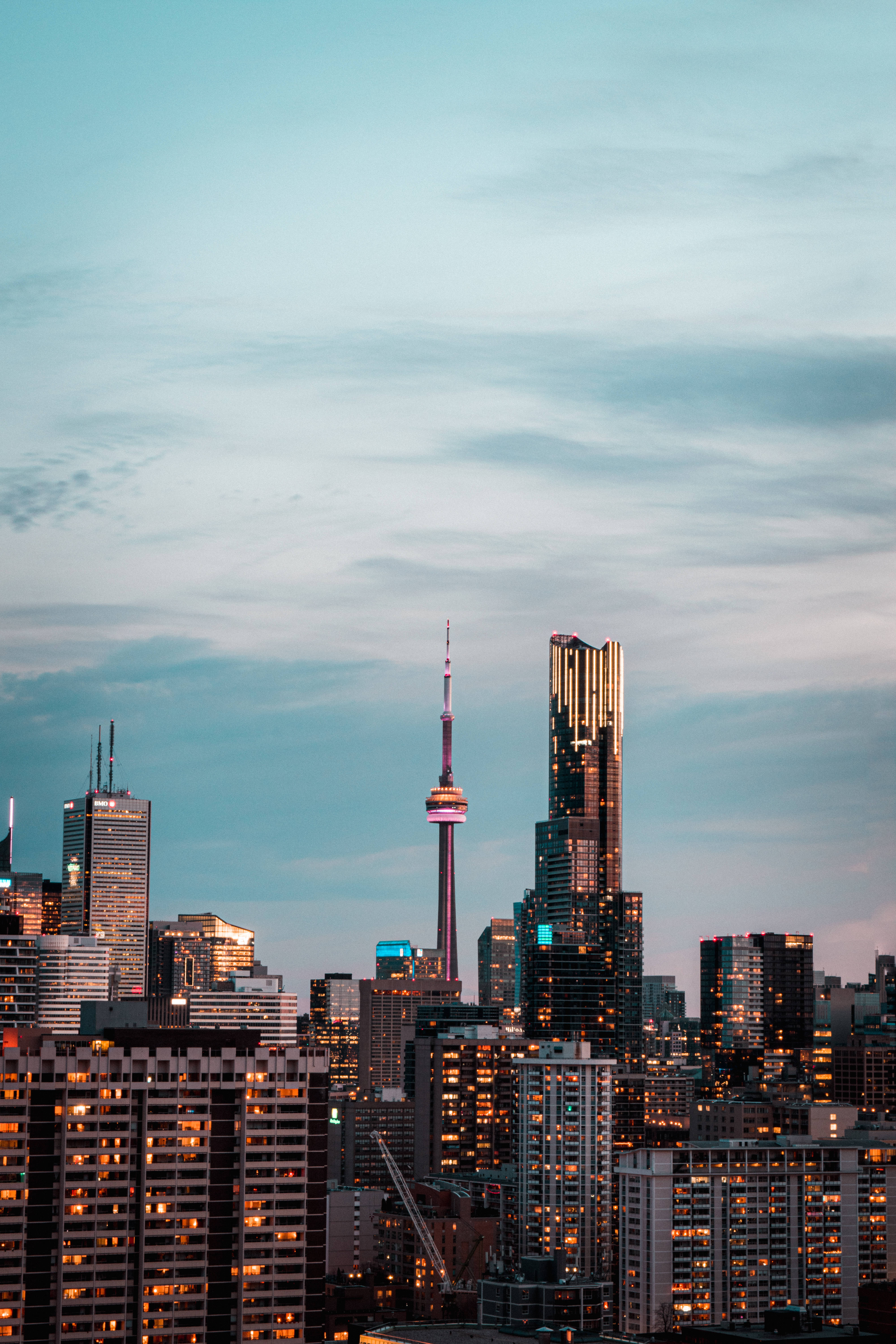Silueta Toronto cu Turnul CN Fundal