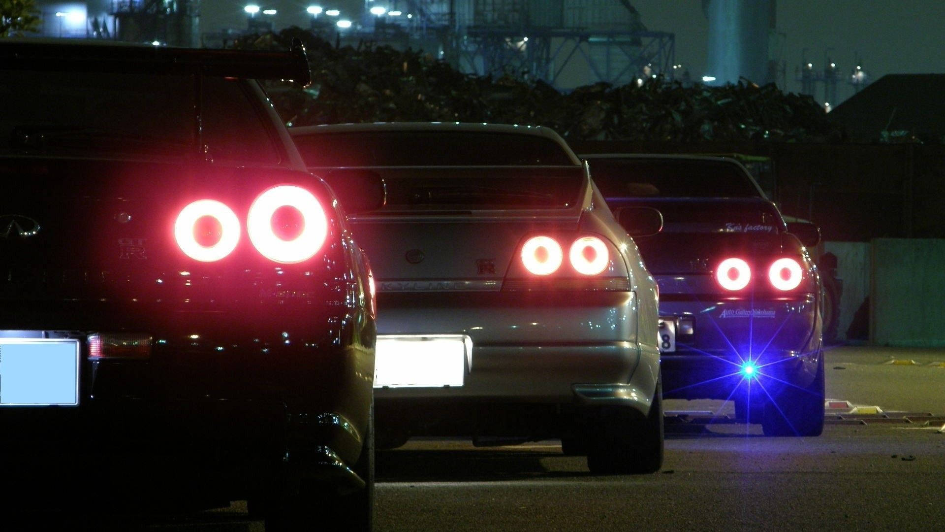 Siluete JDM cu Nissan Skyline Fundal