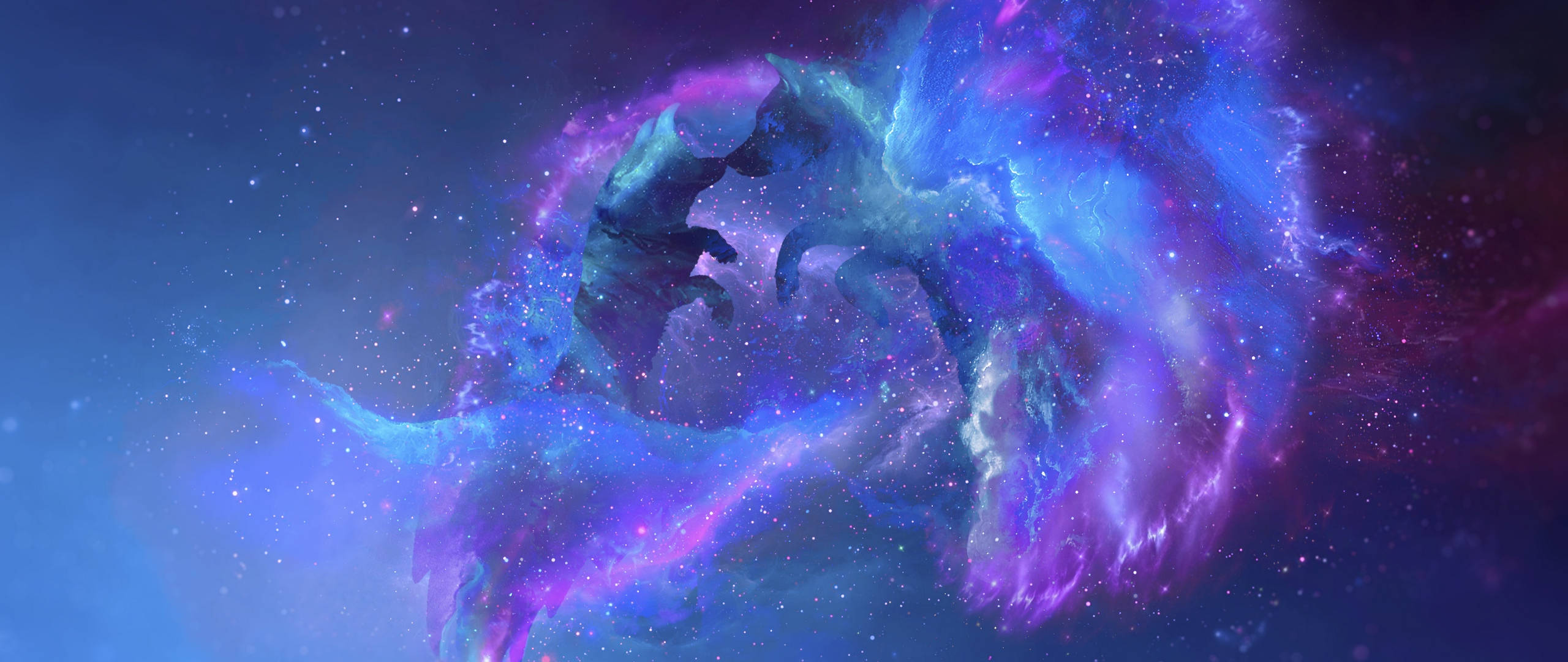 Siluete stelare de lupi galactici Fundal