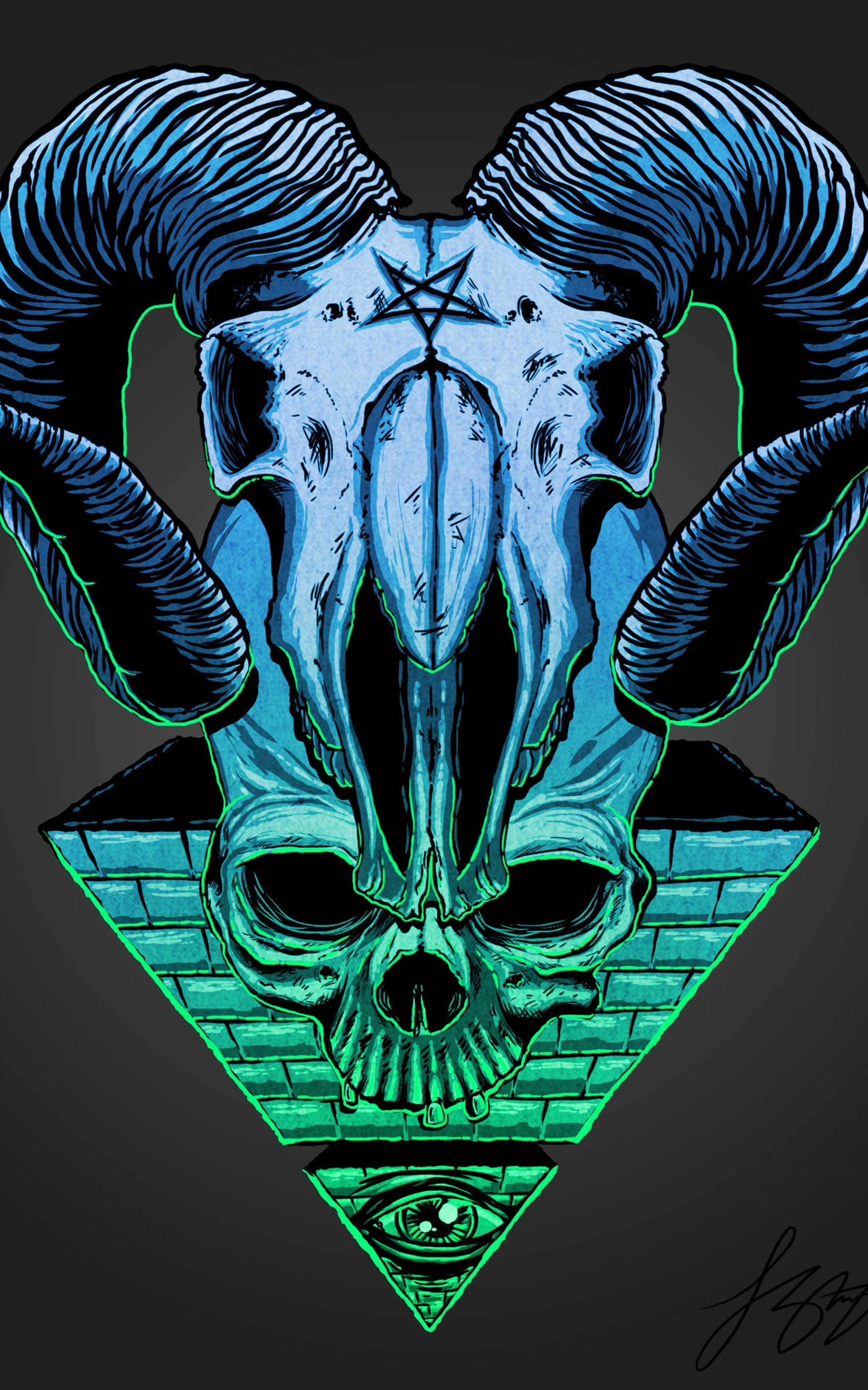 Simbol Illuminati al Craniului Fundal