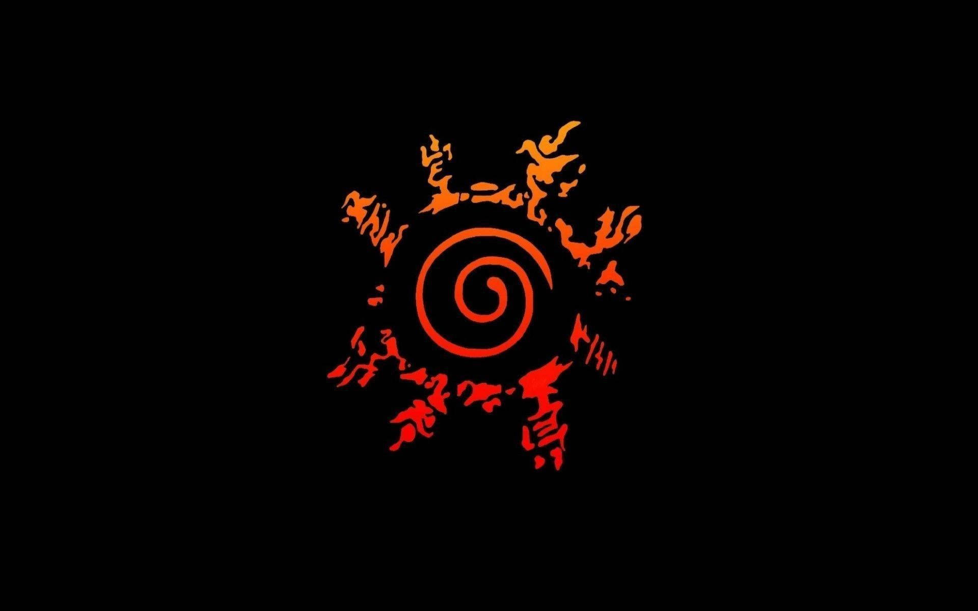 Simbol Naruto cu Cuvinte Japoneze Fundal
