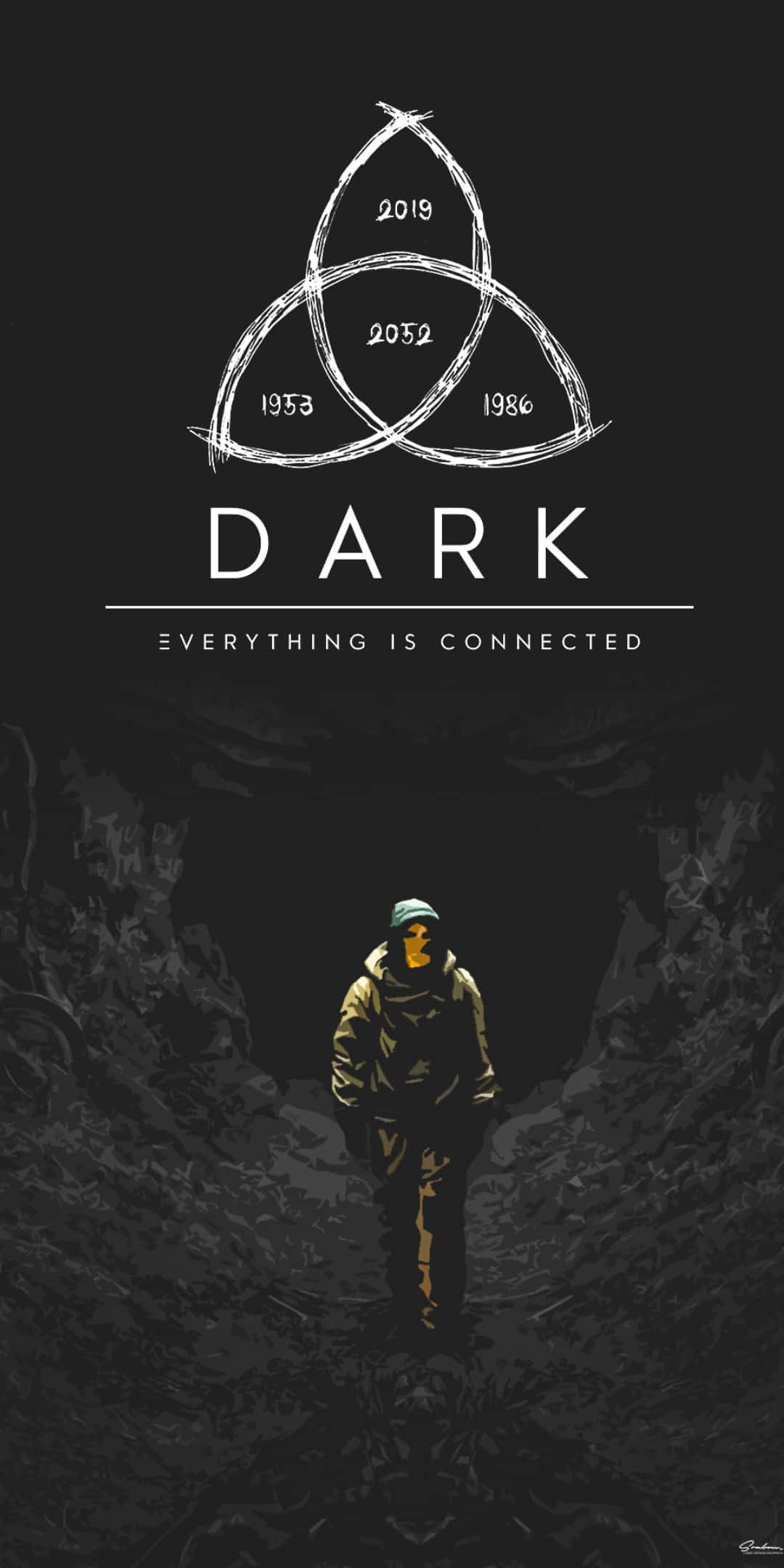 Simbolul în buclă al serialului original Netflix Dark Fundal