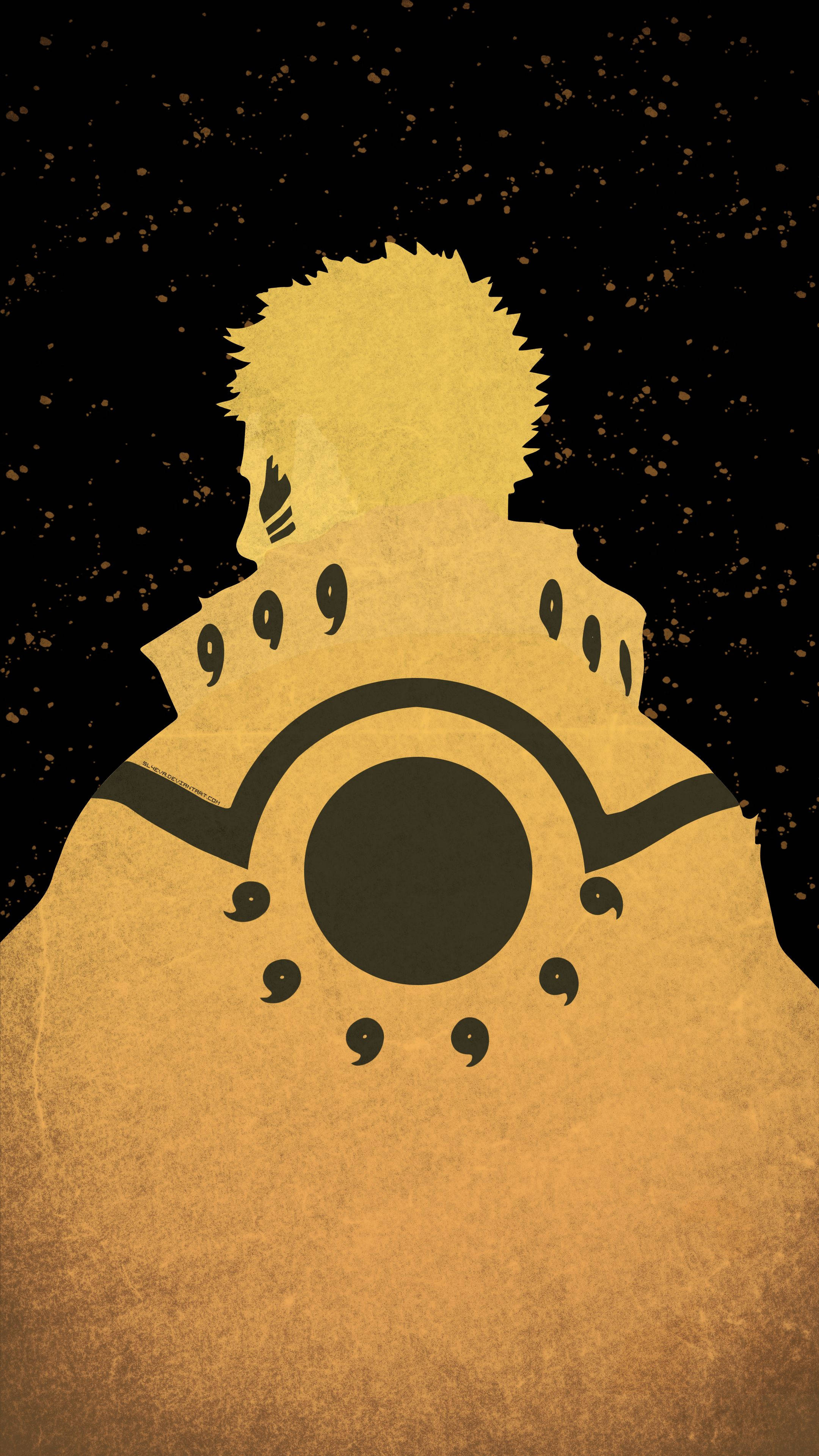 Simbolul Naruto în auriu Fundal
