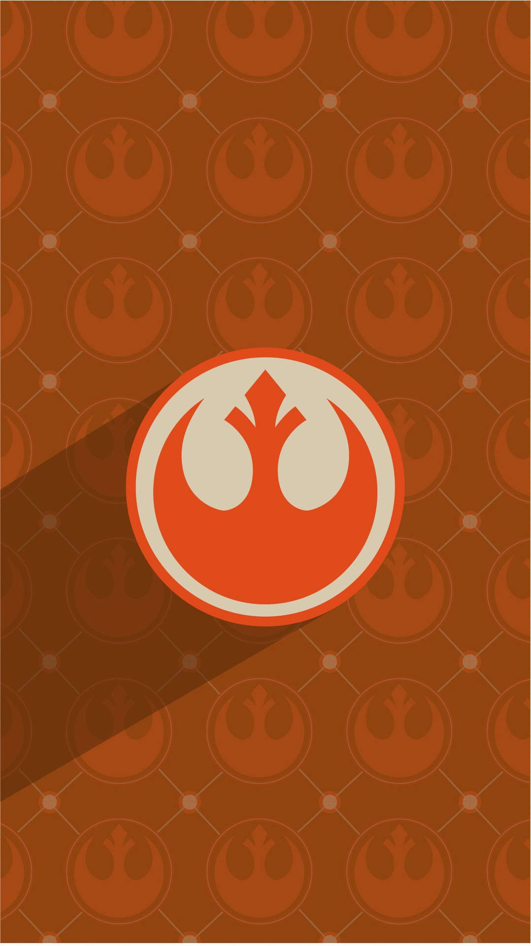 Un fundal mobil grozav cu un simbol mare Star Wars pe un fundal portocaliu — Star Wars Fundal