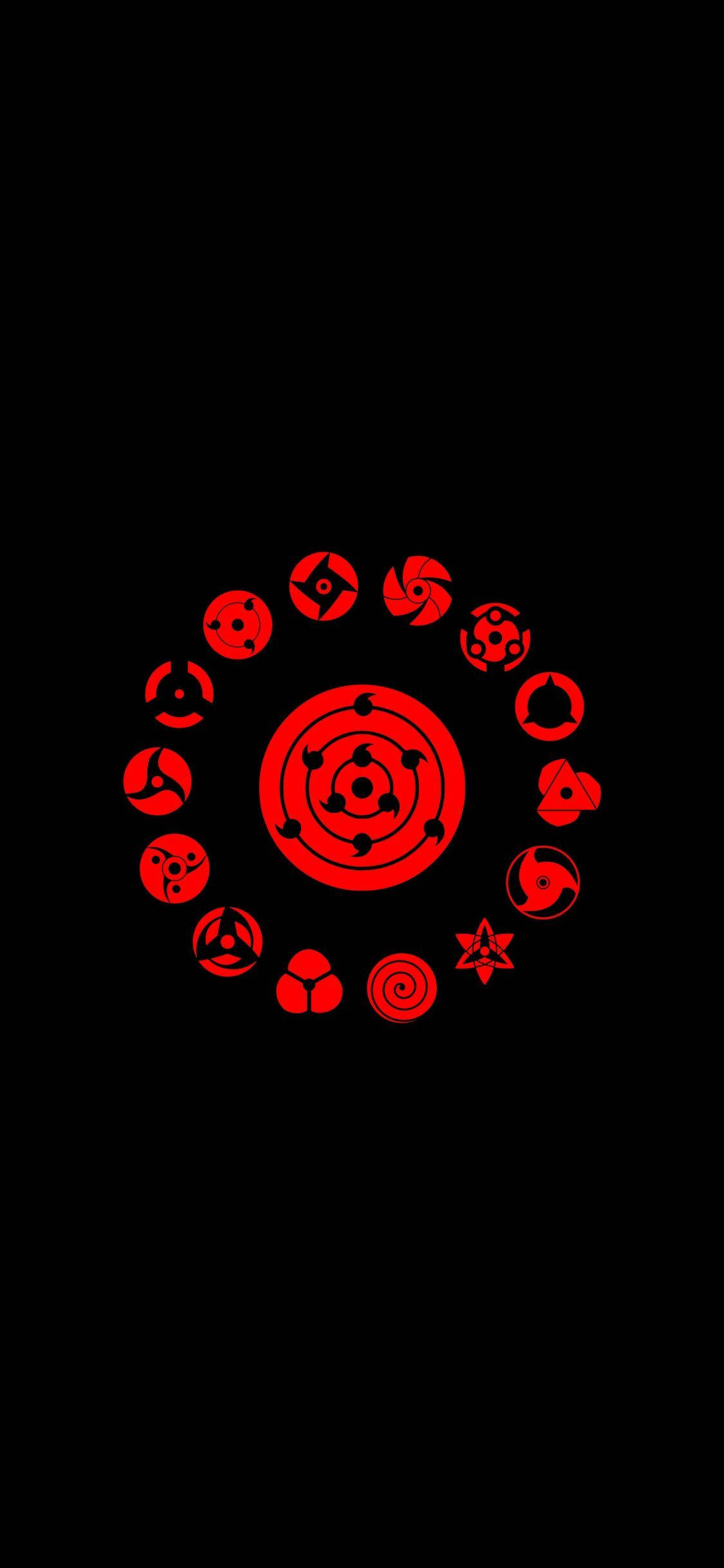 Simboluri Sharingan Naruto iPhone Fundal