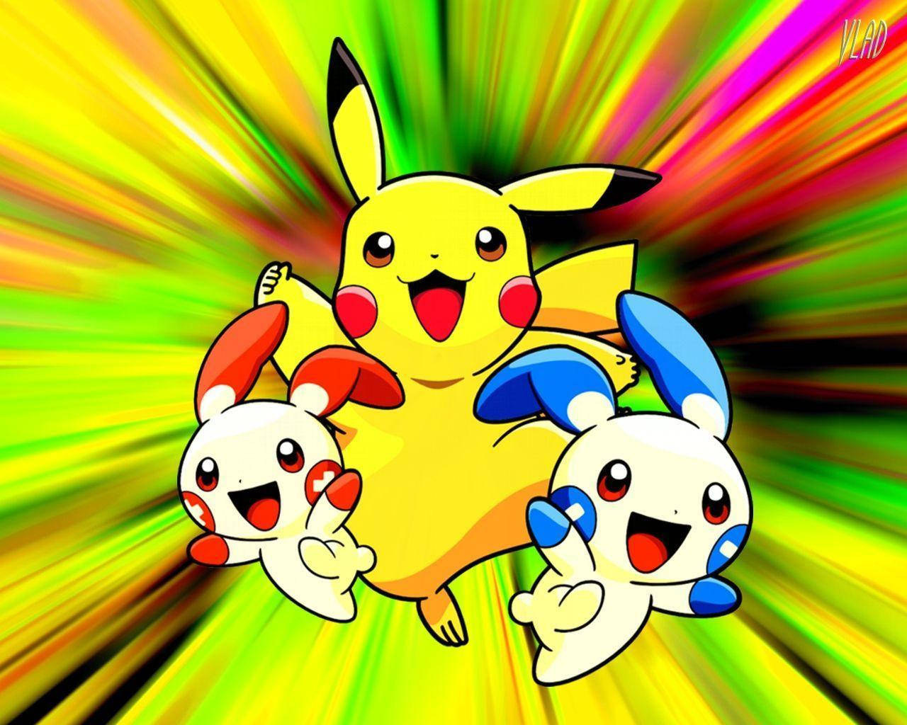 Simțiți dragostea familiei Pikachu! Fundal