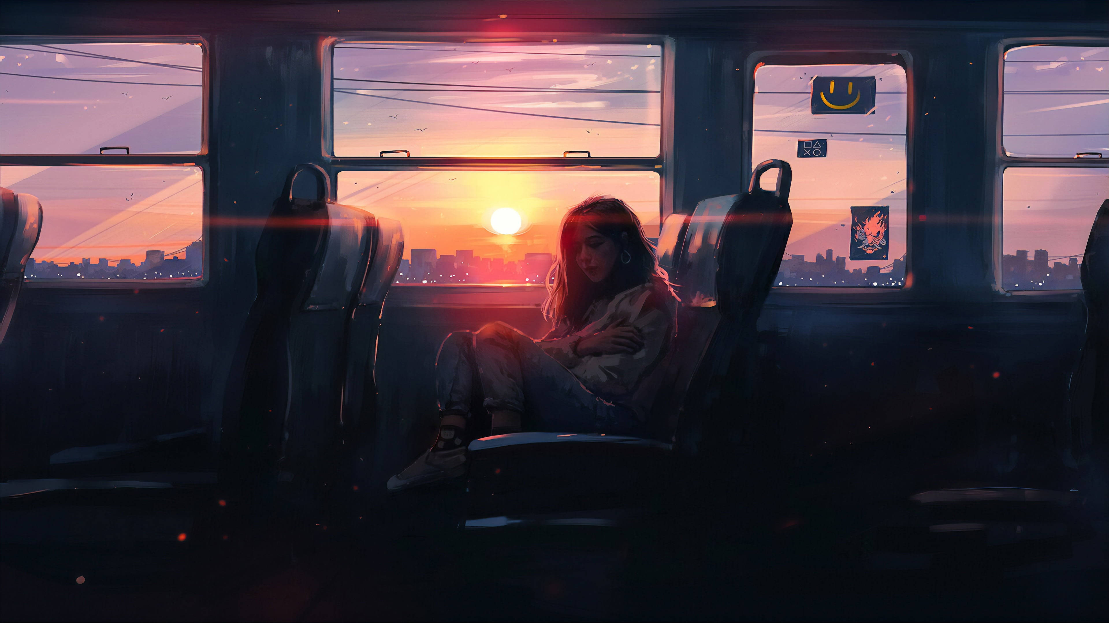 Singurătate în tren Fundal