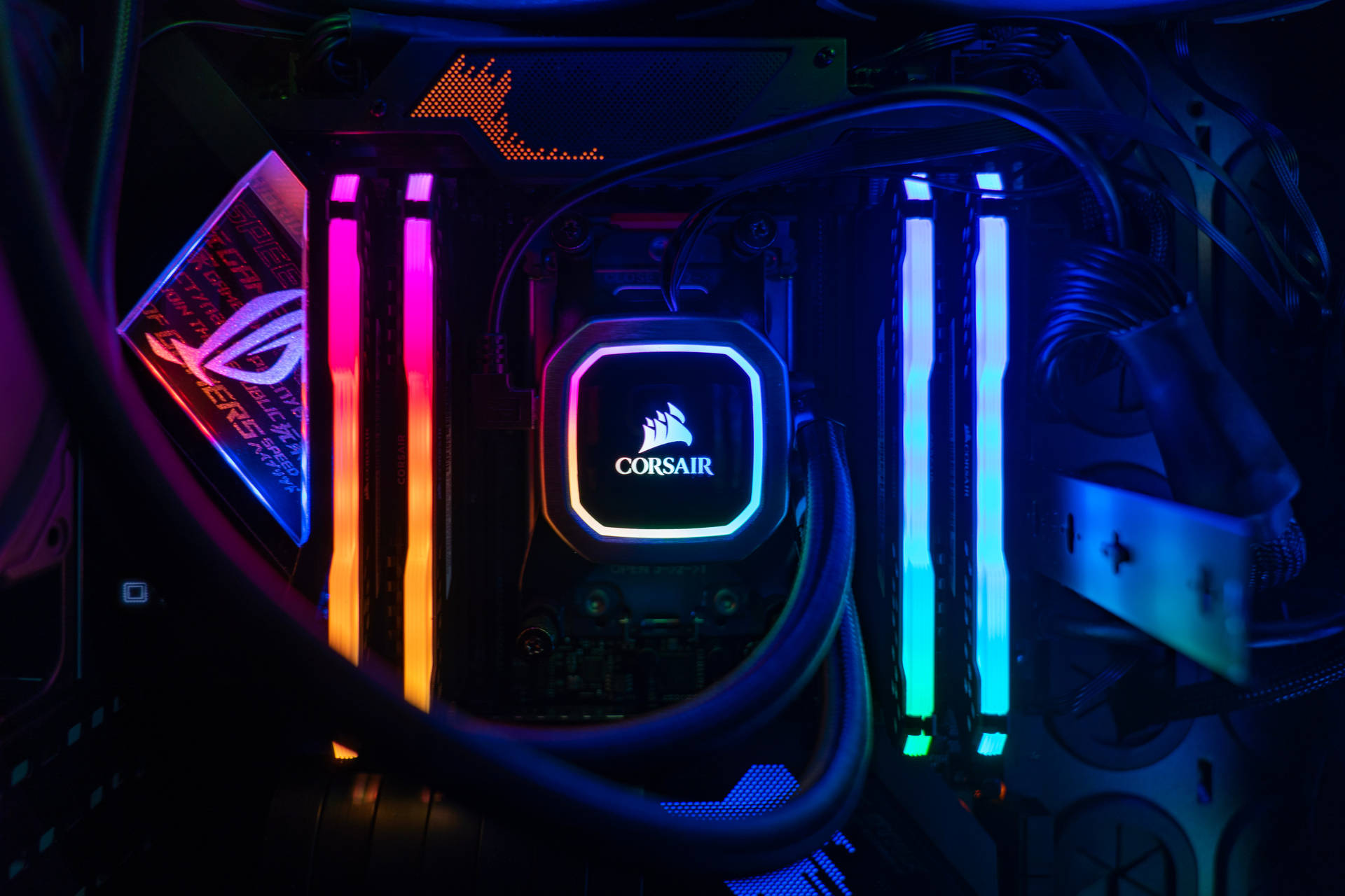 Tapet Sistem Neon Corsair — Neon Fundal