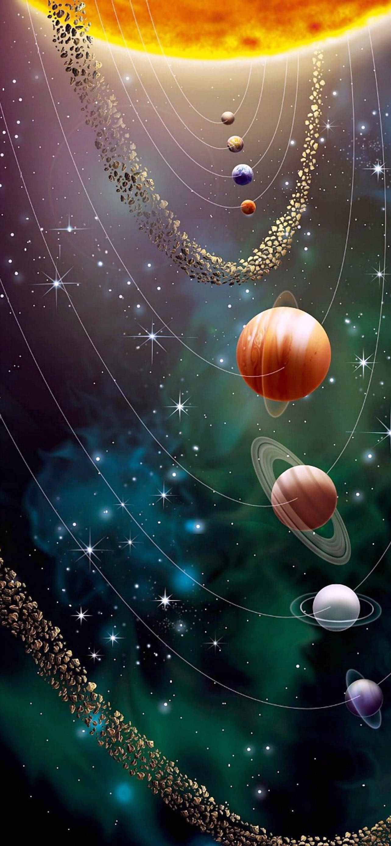Sistemul Solar în Cosmos Fundal