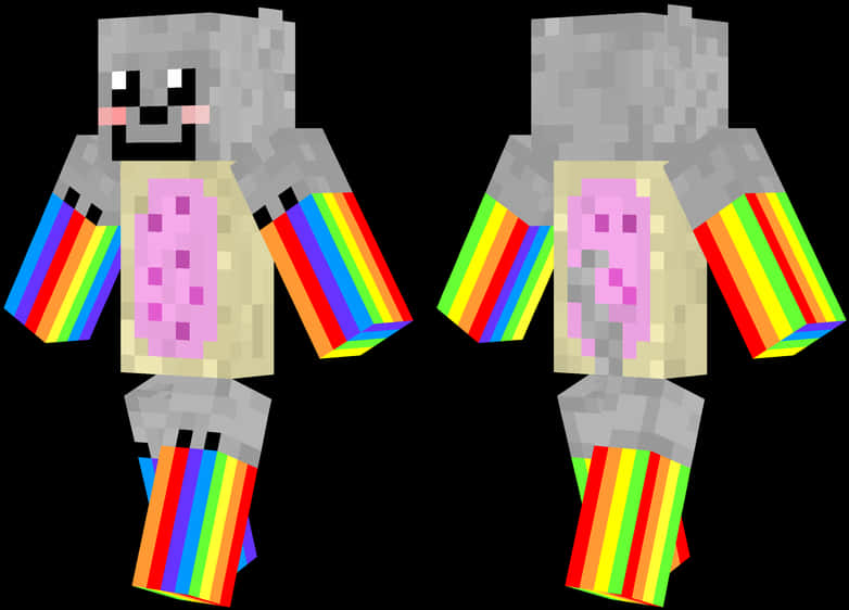 Skin Minecraft cu brațe curcubeu Fundal