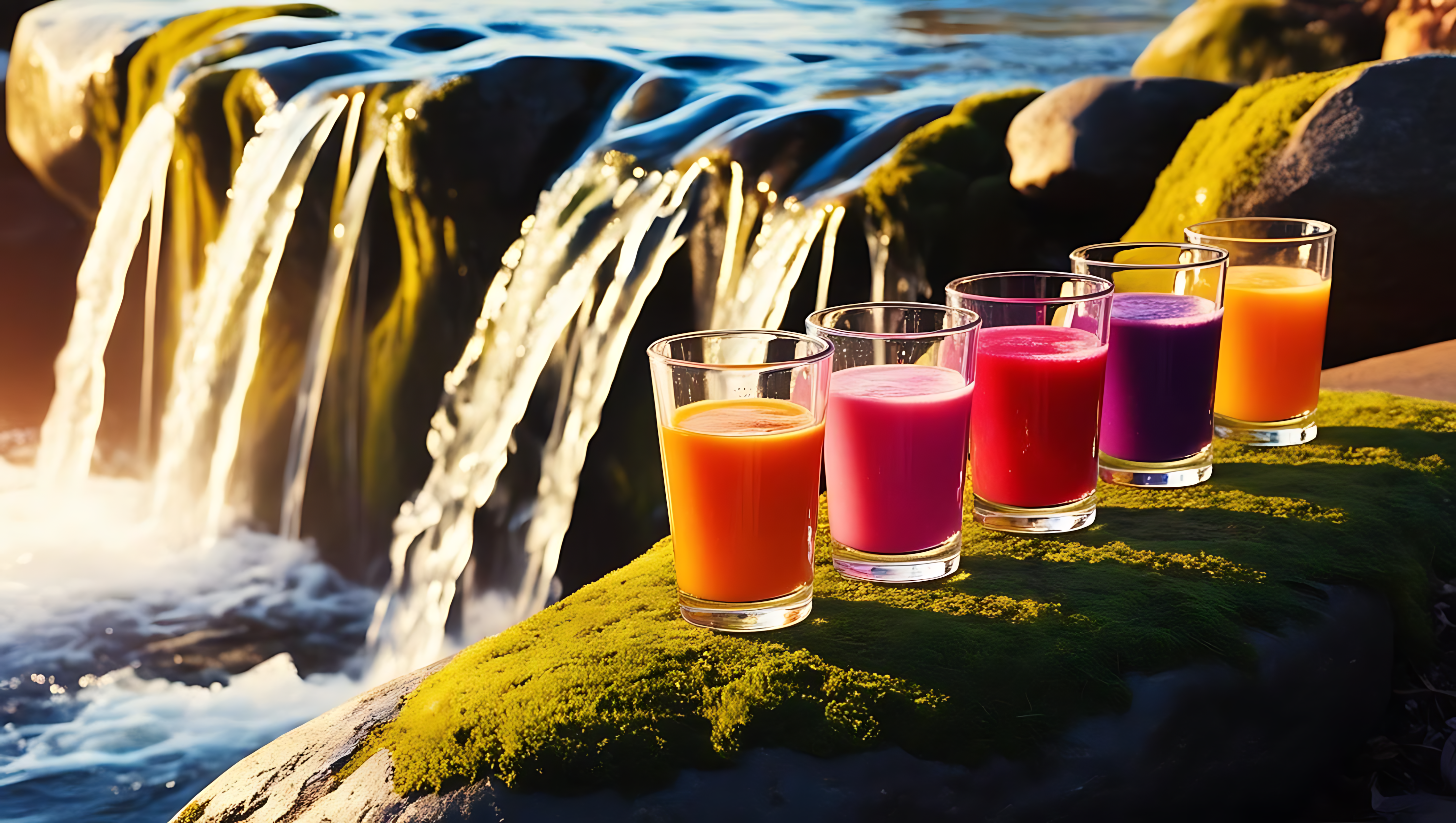 Smoothie lângă cascadă Fundal