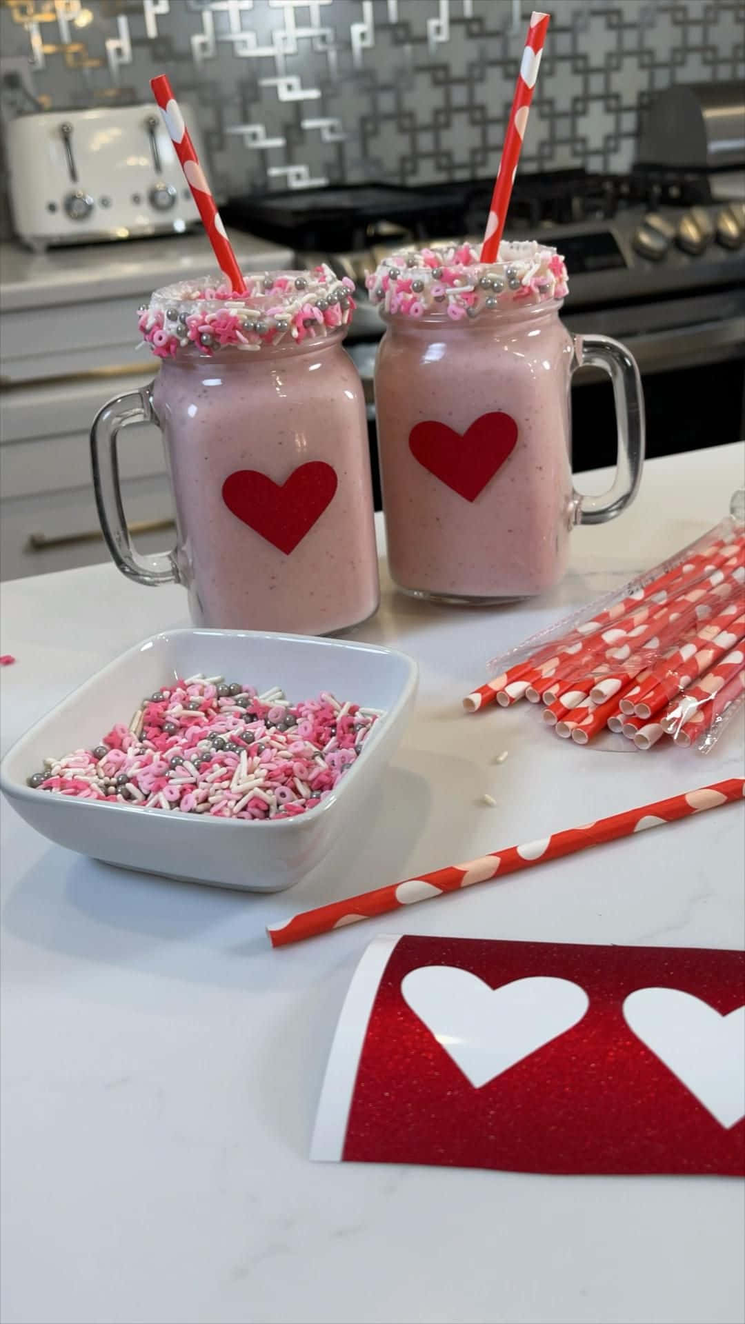 Smoothie-uri pentru cupluri cu inimă, imagini de Valentine's Day Fundal