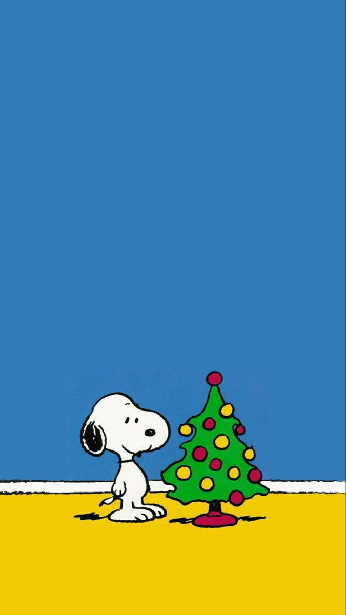 Snoopy Brad de Crăciun Mobil Fundal